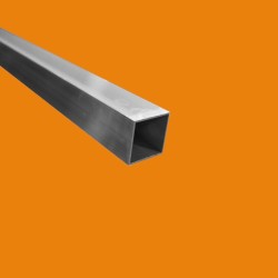 Tube carré aluminium brut 6060 - Longueur : 1 à 3 mètres